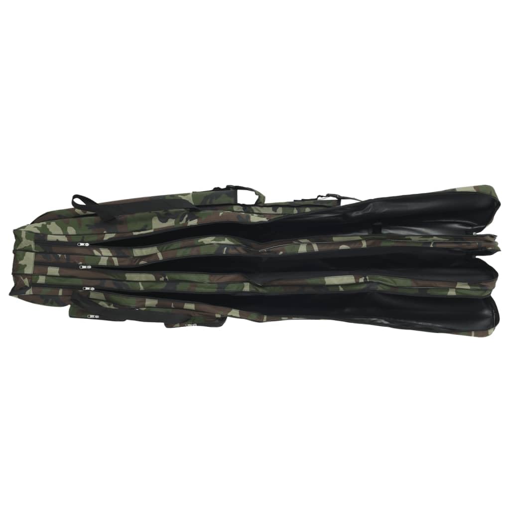 Sac de Canne à pêche Vert Camouflage 160 cm Tissu Oxford Fourreau Canne a Peche pour Randonnée, Pêche, Camping, Aventure