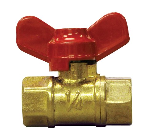 Winters SMV Series Brass Mini Ball Valve with T-Handle, 1/4" NPT Female