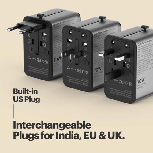 Image of Stuffcool Jetset Pro Smallest 70W GaN International Travel Adapter with 4 USB Ports EU UK USA AUS Plugs SFC 2.0 Charges MacBook Laptops iPhones in 200 Countries