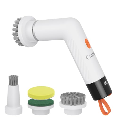 LifeBasis Cepillo de Limpieza Electrico 2 Velocidades 120 MIN Potente Cepillo Limpieza Hogar Inalámbrico con Pantalla LED Cepillo Limpieza Electrico para Baño, Cocina, Lechada y Suelo de Baldosas LifeBasis Cepillo de Limpieza Electrico 2 Velocidades 120 MIN Potente Cepillo Limpieza Hogar Inalámbrico con Pantalla LED Cepillo Limpieza Electrico para Baño, Cocina, Lechada y Suelo de Baldosas