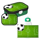 campus futbol Caja de almuerzo con inserto Bento: almacenamiento estructurado para aperitivos, panes y frutas, con bandeja y tenedor, todo se mantiene separado y fresco.