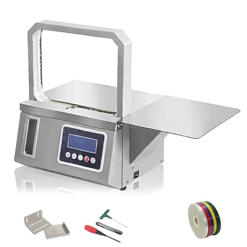 Agrupadora automática para flejado de verduras, plataforma de colocación desmontable, resistencia de apriete de 5-50 N, incluye 5 rollos de correas de 11 mm para uso en supermercado Agrupadora automática para flejado de verduras, plataforma de colocación desmontable, resistencia de apriete de 5-50 N, incluye 5 rollos de correas de 11 mm para uso en supermercado