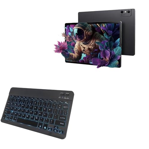 BoxWave Keyboard Compatible with ZTE Nubia Pad 3D II - SlimKeys Bluetooth Keyboard - with Backlight, Portable Slim LED 7 Colors - Jet Black