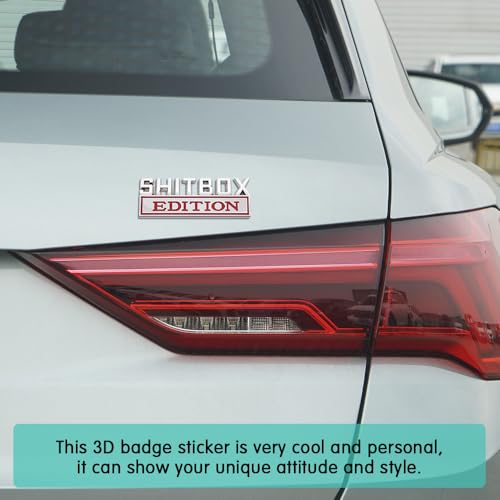 Image of Shit Box Edition Emblem, Car Exterior Emblems Badge 3D Sticker Decal, Shit Box Edition Emblem 3D Letter Sticker, 3D Fender Badge Decal Car Truck Replacement for All Cars