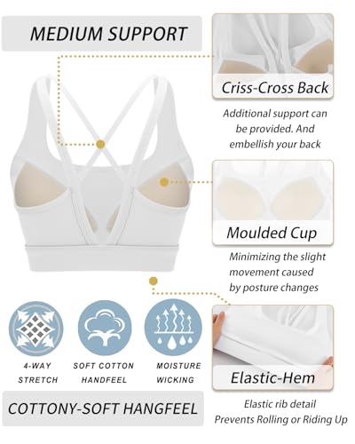 Image of RUNNING GIRL High Impact Sports Bras for Women, High Support Running Sports Bra Moulded Cup Strappy Sports Bras