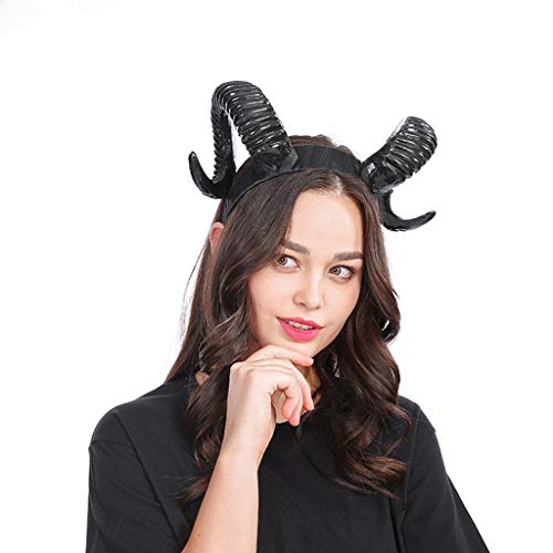 Shan-S Halloween Hairband, Unisex Headpiece Creative Animal Solid Color Ox Horn Headband Funny Cosplay Photo Shoot Costume Hair Clips Accessories for Gifts Costuming or Whimsical Wear