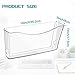 Colarr 6 Pack Expandable Pocket Wall File Holder Plastic Hanging Wall Organizer Space Saving Wallmount File Holder for Office Mail Letter Magazine(Clear)