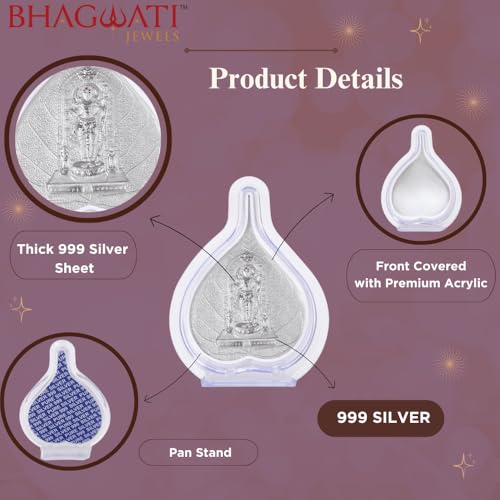 Image of 999 Pure Silver Ramlalla Paan Stand | Pooja Pan for Home Temple, Office & Hall Decor | Luxury Spiritual & Corporate Gift | Tabletop 4.25 inch x 3 inch inch