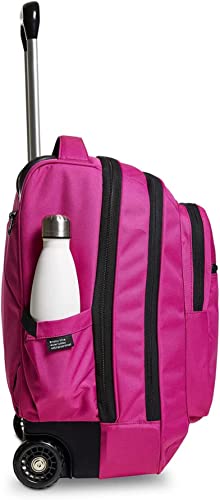 Invicta Trolley Bump, 2 in 1, Schulranzen mit Rollen, Rucksack mit Trolleyfunktion für Kinder, ab 1. Klasse, für Schule, Reisen, Mädchen&Jungen; fuchsienrot