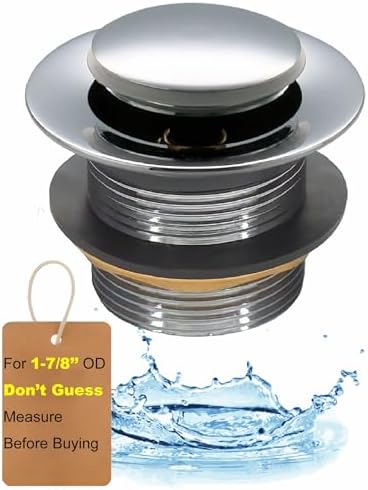 Bathtub Drain Stopper With Hair Catcher - Pop-Up Magnetic Strainer For 1.5" To 1.75" Drain Holes, Silver, Easy Install Tub Plug 8 thumbnail image