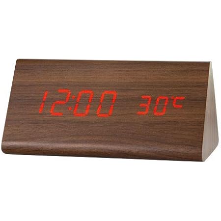 Amazon Co Jp C J W 置き時計 デジタル 木目 小さい コンパクト目覚まし時計 おしゃれ ナチュラル シンプル 音感センサー 省エネ Usb 乾電池給電 カレンダー 日付 温度表示 ギフト 日本語取扱説明書 1年保証 ブラウン ホーム キッチン