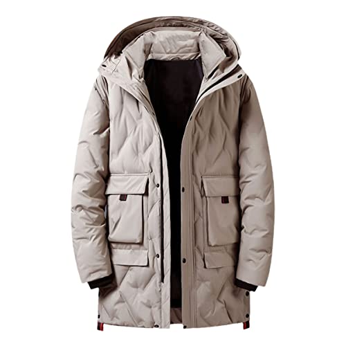 Doudoune d'hiver homme jeune manteau long chaud champagne taille XXXXL