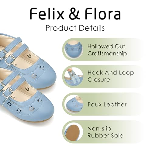 Image of Felix & Flora Toddler Flower Girl Dress Shoes - Baby Girl Ballet Mary Jane Flats for Party School Wedding
