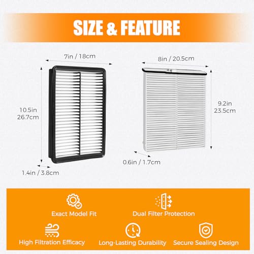 Image of Engine & Cabin Air Filter Kit Compatible with 2014-2018 Mazda 3 2.0L 2.5L 2014-2021 Mazda 6 2.5L 2013-2025 CX-5 Replaces CP11811 CA11259 PE07-13-3A0A KD45-61-J6X