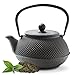 Produktbild Tealøv TEEKANNE GUSSEISEN 800 ML | Gusseiserne Teekanne Im Japanischen Stil | Teekanne Guss mit Sieb aus Edelstahl | Hervorragende Wärmespeicherfähigkeit | Robust | Langlebig | Arare | Schwarz