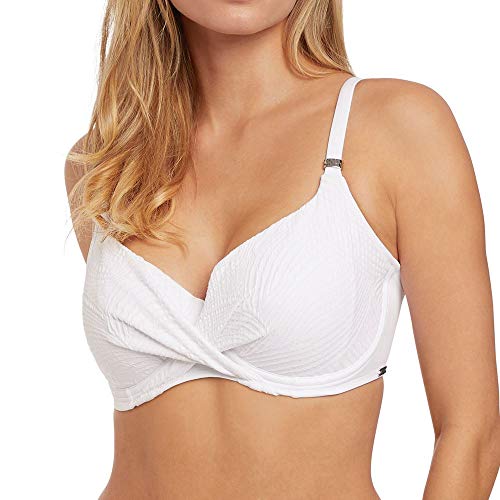 Fantasie Womens Ottawa Underwire Wrap Front Full Cup Bikini Top, 32D, White