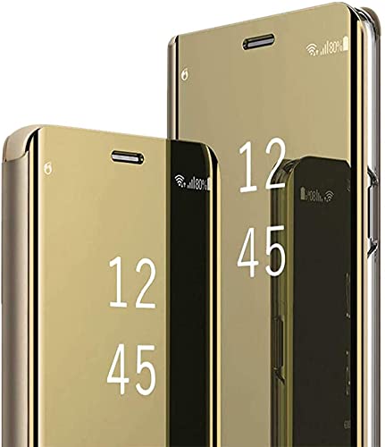 Samsung Galaxy A12 Hoesje – Clear View Case – Goud - Image 3