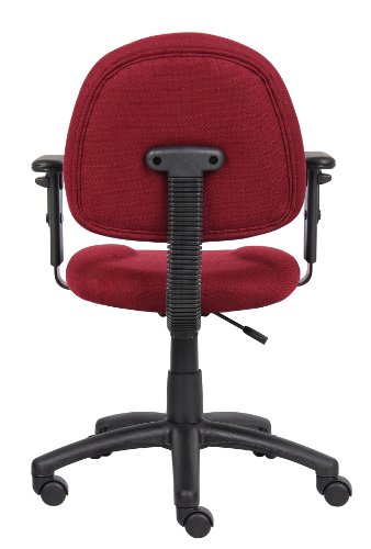 Boss Office Products Perfect Posture Delux Fabric Task Chair With Adjustable Arms In Burgundy #TOP3