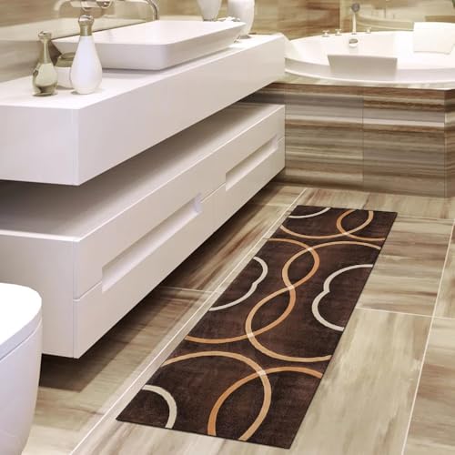 Alfombra de pasillo de 50 x 280 cm lavable larga para suelos de dormitorio 4
