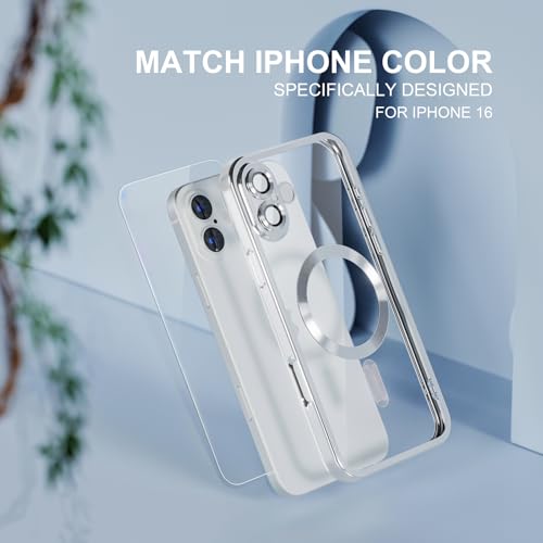 Image of Misea Magnetic for iPhone 16 Case Compatible with MagSafe Silver