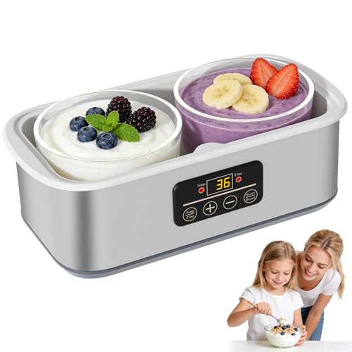 HOPERAN Yogurt Maker with Adjustable Time and Temp Control, Yogurt