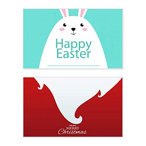 Carte de Noël Lapin Bleu Happy Easter Partager un Sourire
