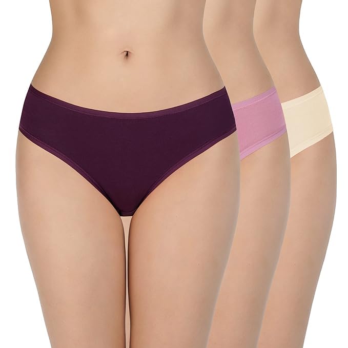 Image of LOURYN KOULYN Solid Low Rise Cotton Bikini Panty Pack(Pack of 3)