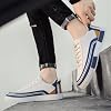 Men's Genuine Italian Leather Sneakers - Cushioned Breathable Street Style Shoes with Rubber Outsole