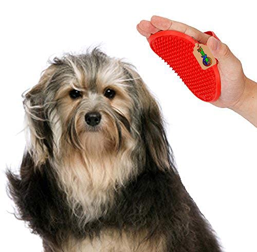 DreamAuro 2 in 1 Adjustable Dog Brush/Pet Comb for Grooming Cum Massager & Safety for Pets from Mites/Lice/Ticks for Dogs/Puppy/Kitten/Cat (Red)