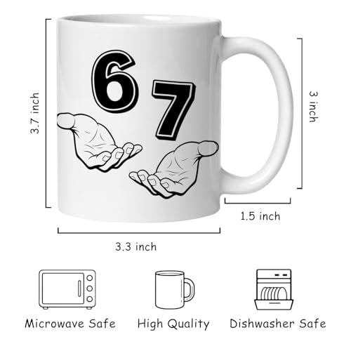 Taza de cerámica para café 11 oz blanco miniatura 6