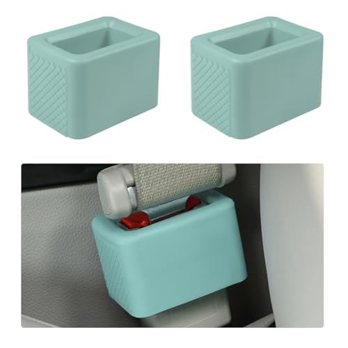 Image of Augeny 2 PCS Seat Belt Buckle Holder, Silicone Auto Rear Seatbelt Buckle Booster to Makes Receptacle Stand Upright for Easy Access, Universal Vehicle Seatbelt Buckle for Kids (Light Green)