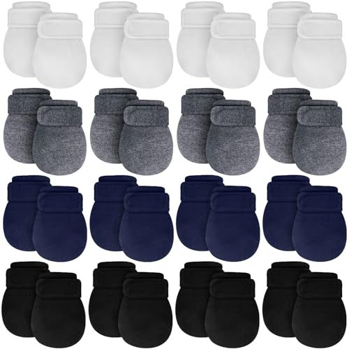 Image of Newcotte Adjustable Baby Mittens No Scratch Newborn Cotton Breathable Gloves Warm Baby Mitts for Boys