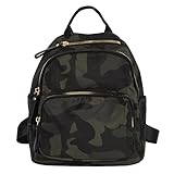 CLARA Camouflage Women Mini Backpack Nylon Leisure Daypack Printed Shoulder Bag Handbag Purse(Camouflage)