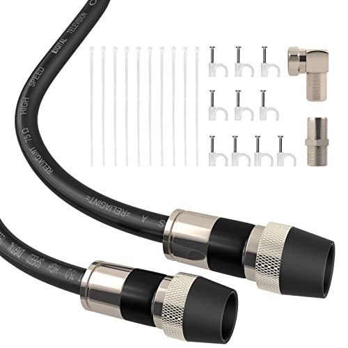 RELIAGINT 25ft RG6 Coaxial Cable, a best outdoor antenna cable for standard TV antenna installations