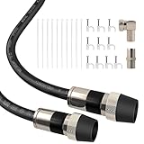 RELIAGINT 25ft RG6 Coaxial Cable, 75 Ohm TV Coax Cable with Weatherproof Rubber Boot, Tri-Shield UV-Resistant Wall-Rated Outdoor TV Antenna & Satellite Extension Cord