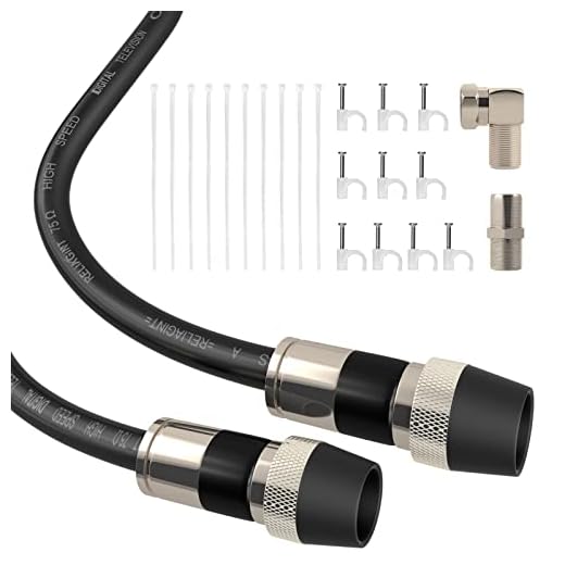 RELIAGINT 25ft RG6 Coaxial Cable, 75 Ohm TV Coax Cable with Weatherproof Rubber Boot, Tri-Shield UV-Resistant Wall-Rated Outdoor TV Antenna & Satellite Extension Cord