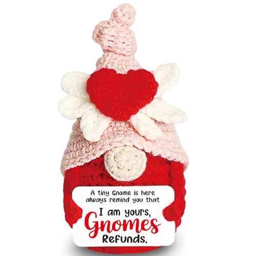 tGifGLonyi Funny Mothers Day Card Gifts for Wife from Husband- Valentine's Galentines Day Funny Gifts Birthday Inspirational Crochet Gnome for Wife Women Friend Gift