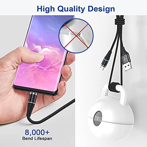 Magnetic USB C Cable, AVIWIS [2Pack 1M] Magnet USB Type C Fast Charger Charging Sync Data Cable for Samsung Galaxy S10 S9 S8 A3 A5 Note 8 9, Huawei P20/Mate20, OnePlus 6T