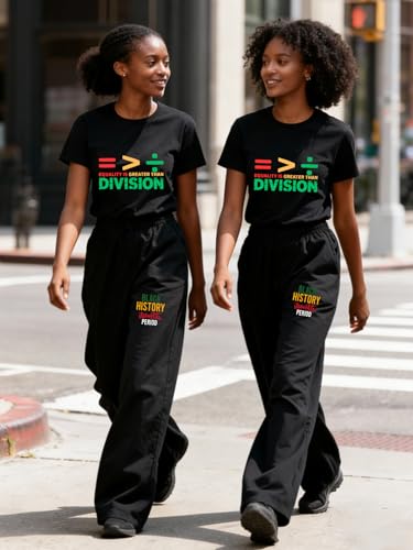 Image of Black History Pajamas, Graphic Matching Sets for Women, Magic Afro American Natural Hair Vintage Melanin T-Shirts and Pants
