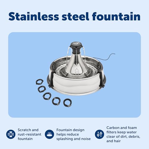 PetSafe Drinkwell 360 Stainless Steel Pet Fountain — 128oz Multi-Pet — view 5