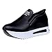 Chaussures à la mode pour femme, chaussures plates, chaussures épaisses, chaussures de sport solides pour femme, chaussures de sport hautes, chaussures d'été pour femme, Noir , 36 EU