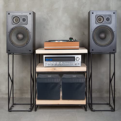 UENTIP Boîte de rangement en vinyle pour enregistrements de 30,5 cm - Peut contenir jusqu'à 90 disques - Lot de 1-33,7 x 30,5 x 30,5 cm - Noir – vue 7