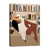 Black Woman Art, Boho Black Art, Woman And Flower Canvas Print Wall Art, Flower Art, Afro Girl Wall Decor, Afro Art, Fashion Posters, Framed Decorations, Ready to Hang