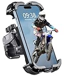 WOCBUY Bike Phone Mount, Upgrade [1s Lock][Secure Protection] Motorcycle Phone Mount, [360° Rotatable] Phone Holder for Bike Handlebar Compatible with iPhone/Samsung 4.7-6.8" Cell Phone
