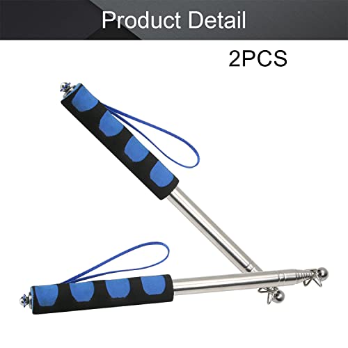 Image of Othmro 2Pcs Hollow Telescopic Teachers Pointer, Teaching Pointer Stick for Classroom, Metal Hand Retractable Pointer Extended Length 55.1 inch, Handheld Presenter Whiteboard Pointer (Blue)