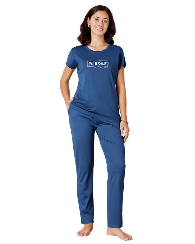 bodycare Women's Cotton Printed T-Shirt and Payjama Set | Soft & Breathable Nightwear | Short Sleeves | Loungewear Co-Ord Set BSLS11520-picture-54
