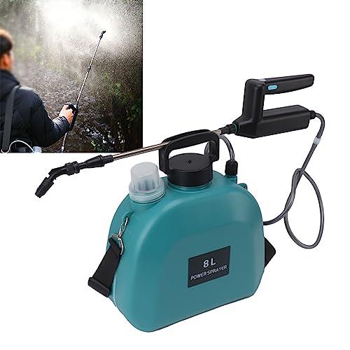 8L Batterie Betriebener Sprayer, Garten-Sprayer mit Rutsch Festigkeit Griff, 2000mAh Batterie Betriebene Sprayer mit Schulter Gurt, 3 Nebel Düsen, für Rasen, Garten, Hof, (Grün)