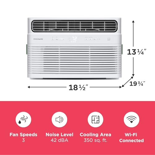 Frigidaire 8,000 BTU Smart Inverter Window Air Conditioner with Wi-Fi and Energy Star Certification, Cools Up to 350 Sq. Ft., Ultra Quiet Operation, White by Frigidaire - Image 4