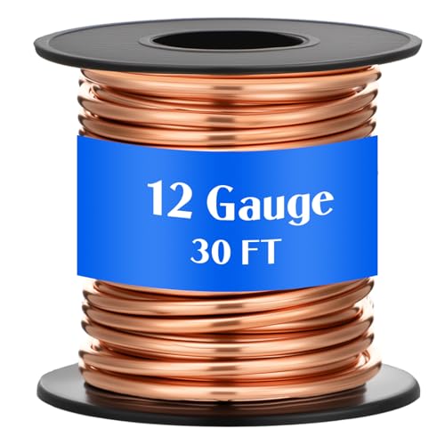 Therwen 30ft 12 Gauge Copper Wire for Gardening, Electroculture, Bonsai,