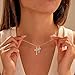 Fimhut Easter Basket Stuffer Double Cross Necklace for Women, 14K Gold Silver Plated Cross Choker Jewelry Non Tarnish Waterproof Cute Simple Necklace Christian Baptism Religious Faith Jewelry Gifts